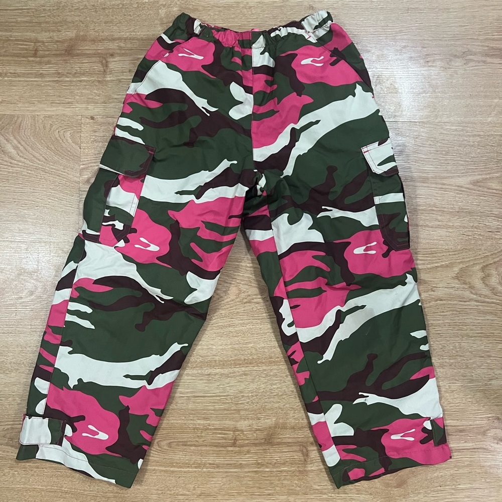 Pink and Green Waterproof Camouflage Cargo Pants